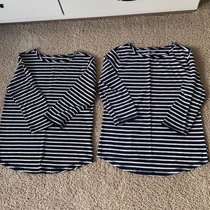 3/4 length sleeve striped tops